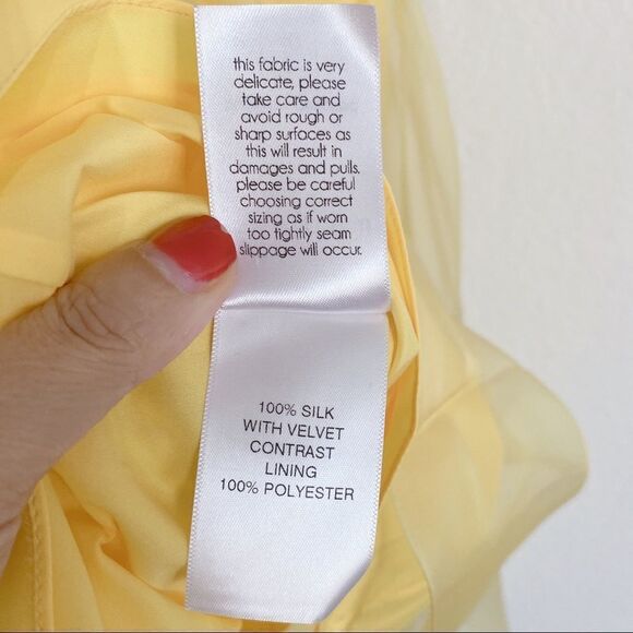 macgraw silk Sandpiper Deep V-Neck Dress Yellow Black Size 8 - Picture 10 of 12